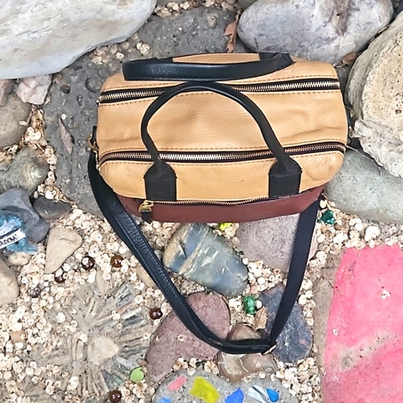 Fossil Erin tri- color leather satchel/crossbody bag - Picture 2 of 11